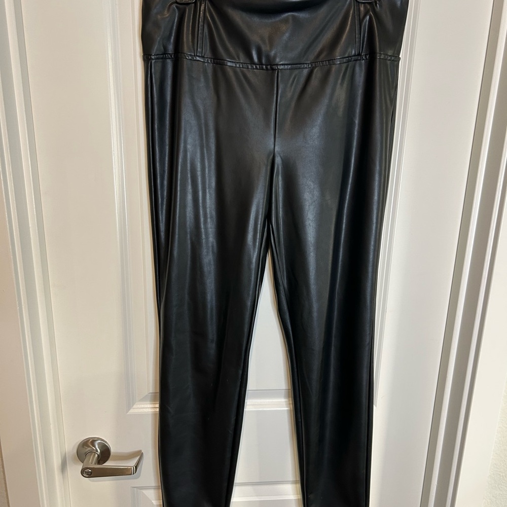 Sleek Black Faux Leather Leggings